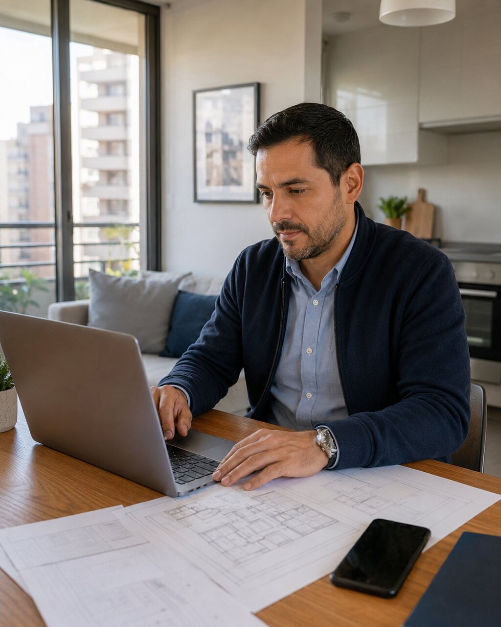 Emprendedores latinos de La Cisterna gestionando asesoría contable, diseño, corretaje y capacitación con una oficina virtual