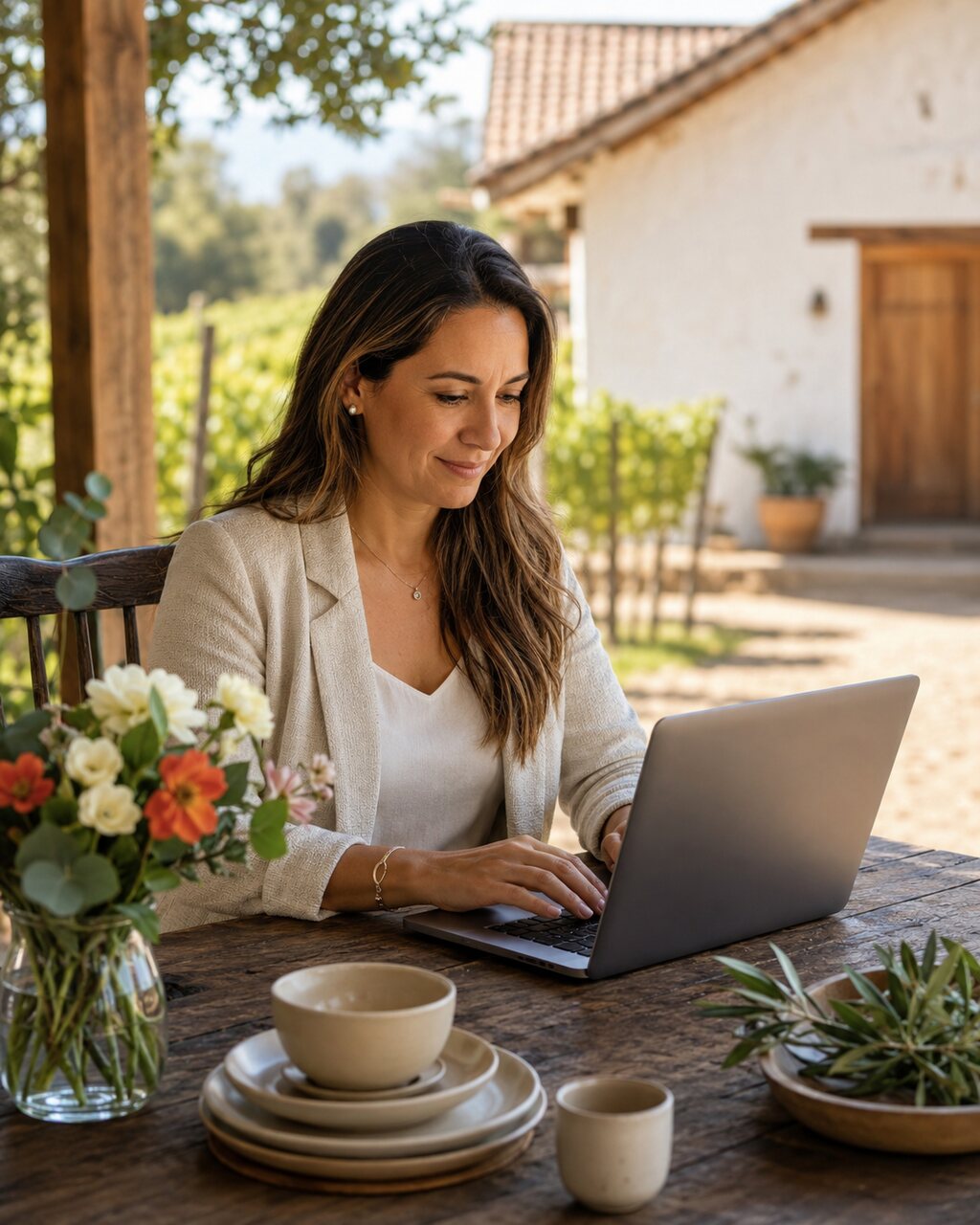 Emprendedores latinos de Pirque gestionando gastronomía, eventos, productos de autor y asesoría rural con una oficina virtual